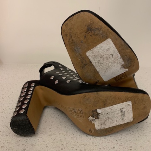 1. State Leather Black Heels with Silver Decals - Picture 5 of 5